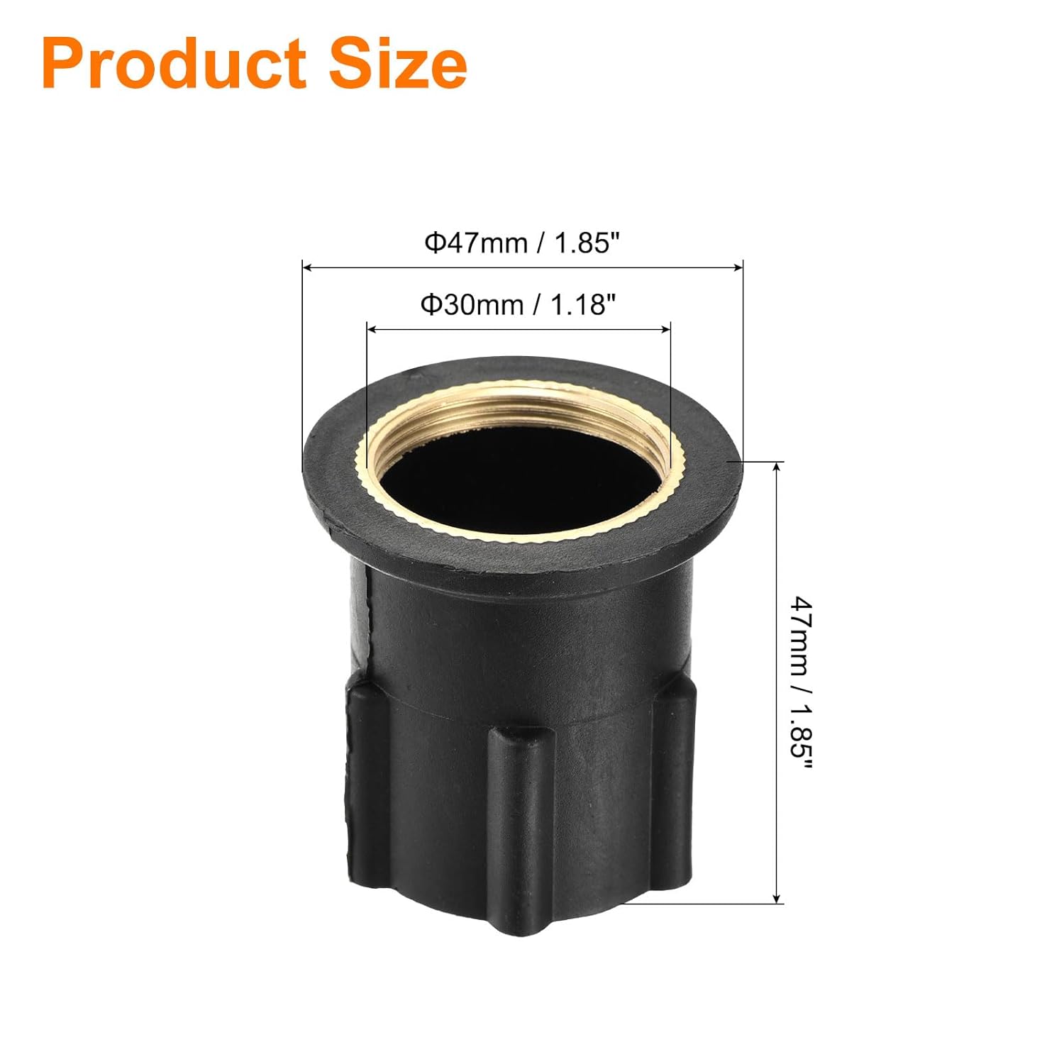 Écrou de Robinet 3,5 cm – Fixation Plastique pour Cuisine, Base Fixe, Couleur Noire - 2