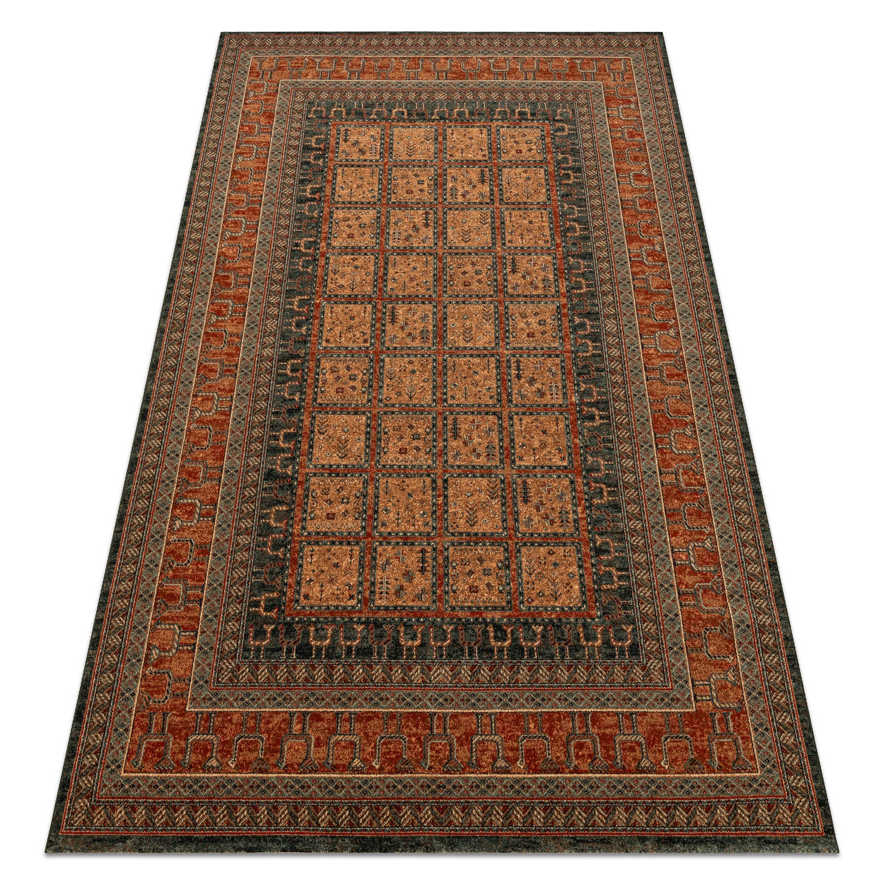 Dywan wełniany KASHQAI 4349 500 orientalny, ramka bordo 67x130 cm