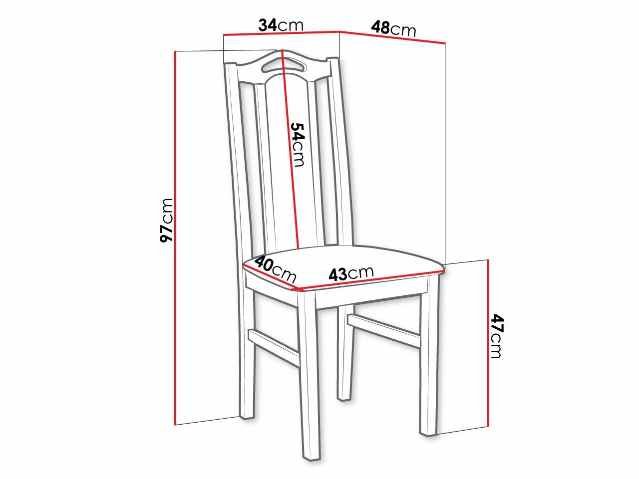 Cadeira Victorville 139, 97x43x48cm, Tecido, De madeira, Madeira, Mobiliário já montado - 4