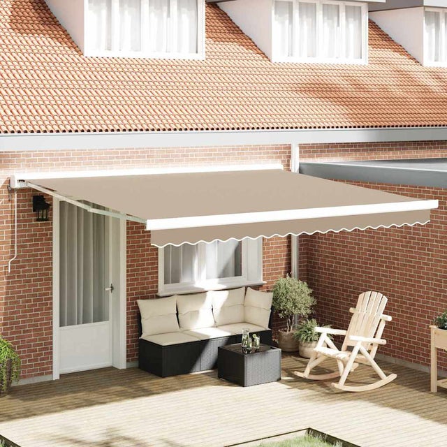vidaXL Telo di ricambio per tenda da sole Beige 380 x 295 cm