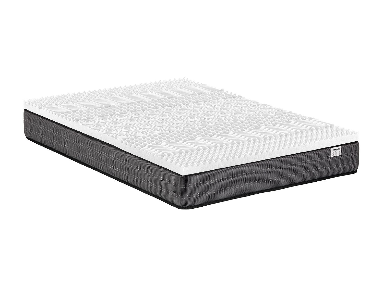 Zestaw 160 x 200 cm materac o grub. 20 cm ze sprężynami kieszeniowymi + 7-strefowa nakładka na materac z pamięcią kształtu o grub. 5 cm - AMBRACIE mar