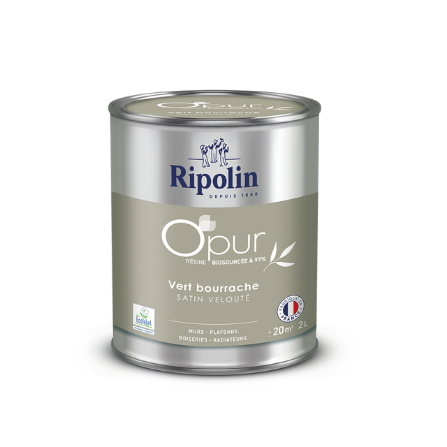 Peinture O'Pur Satin Vert Bourrache 2L