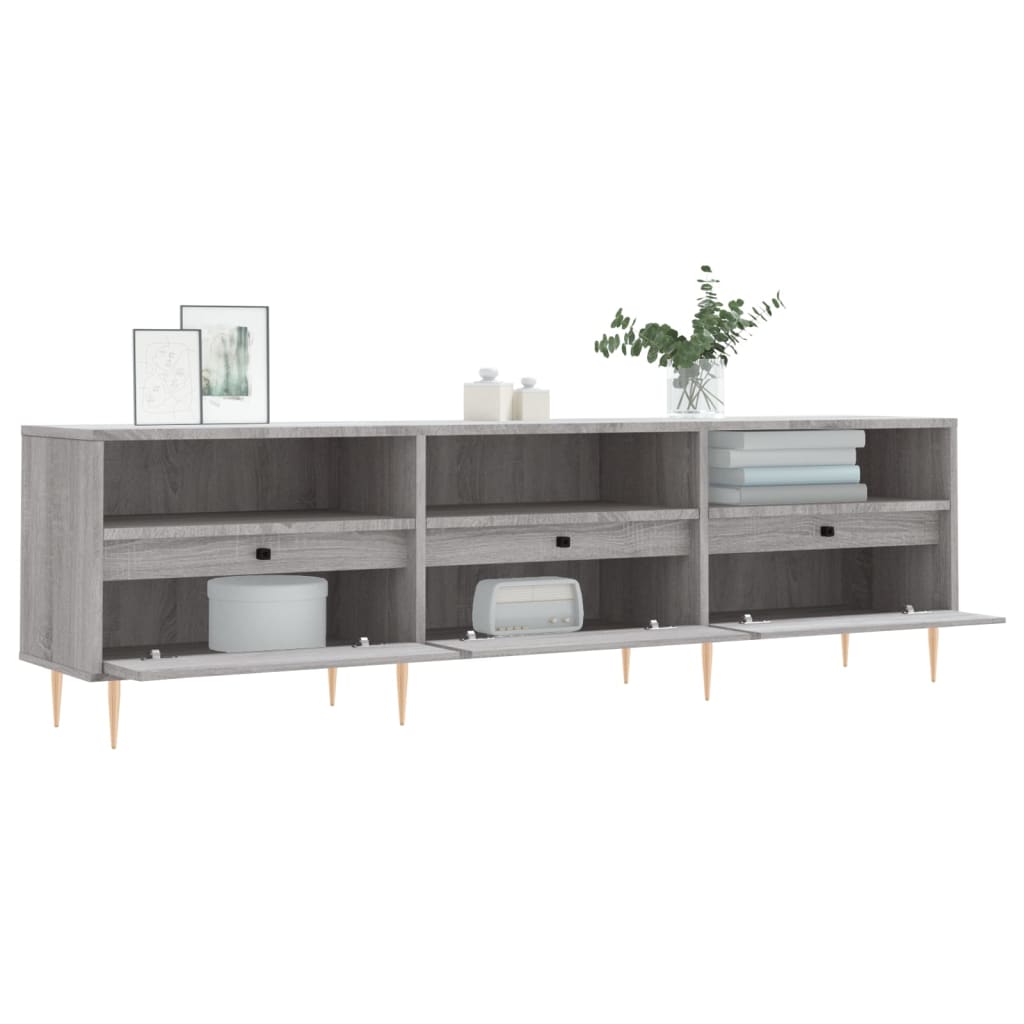 Meuble TV sonoma gris 150x30x44,5 bois d'ingénierie - 4