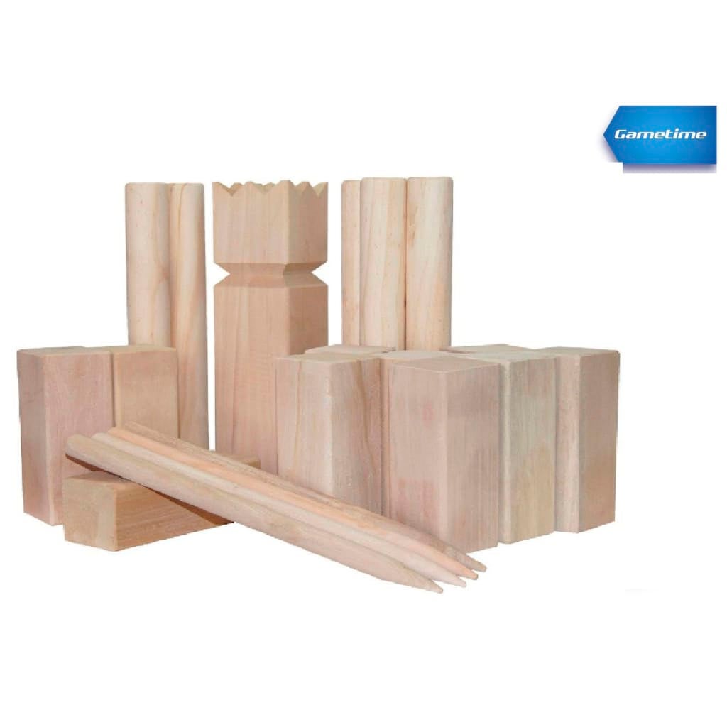 Jeu De Kubb Relaxdays – 21 Pièces, Bois, Jeu Scandinave D'extérieur