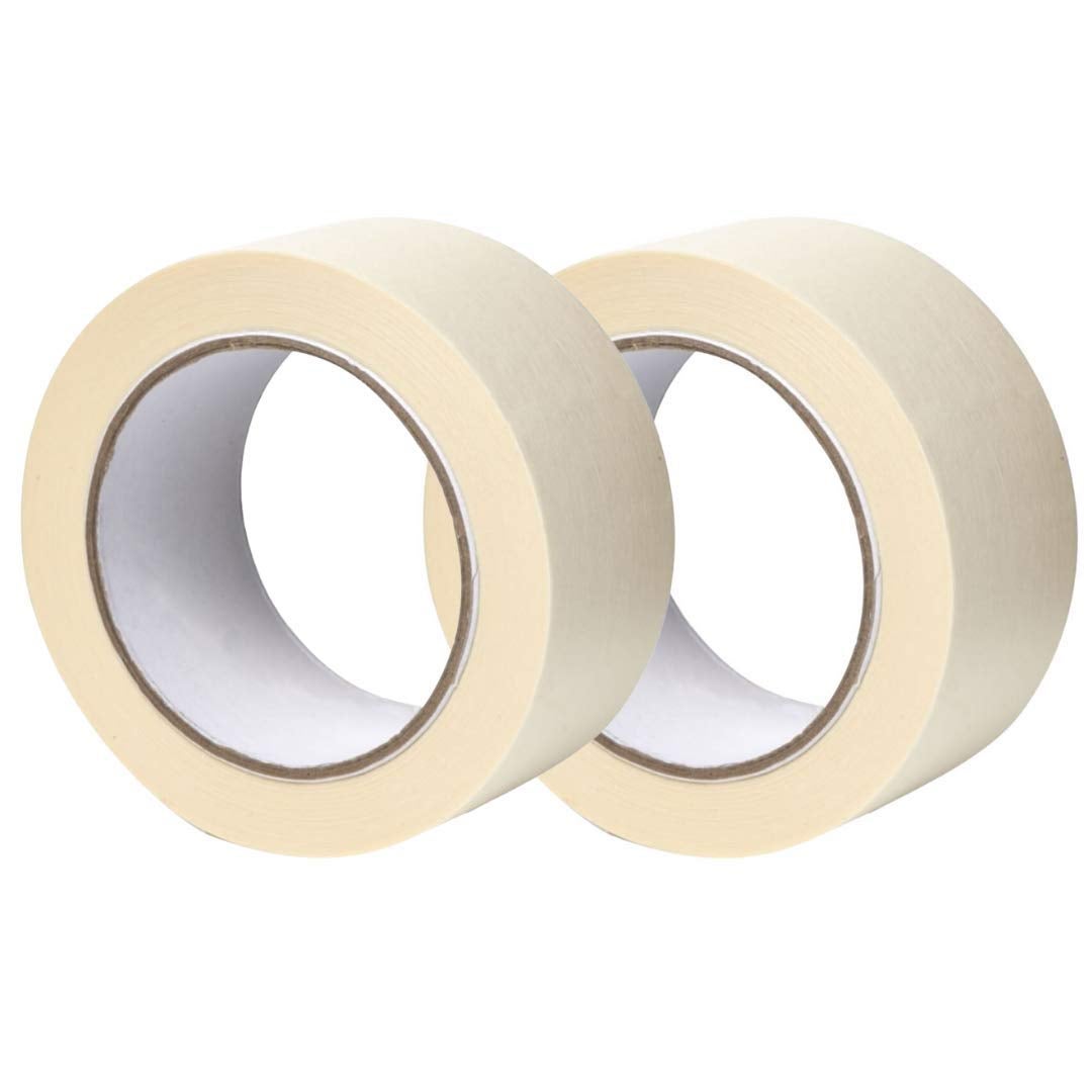 Lot de 2 rouleaux de ruban de masquage, 5 cm x 50 m, beige multi ...