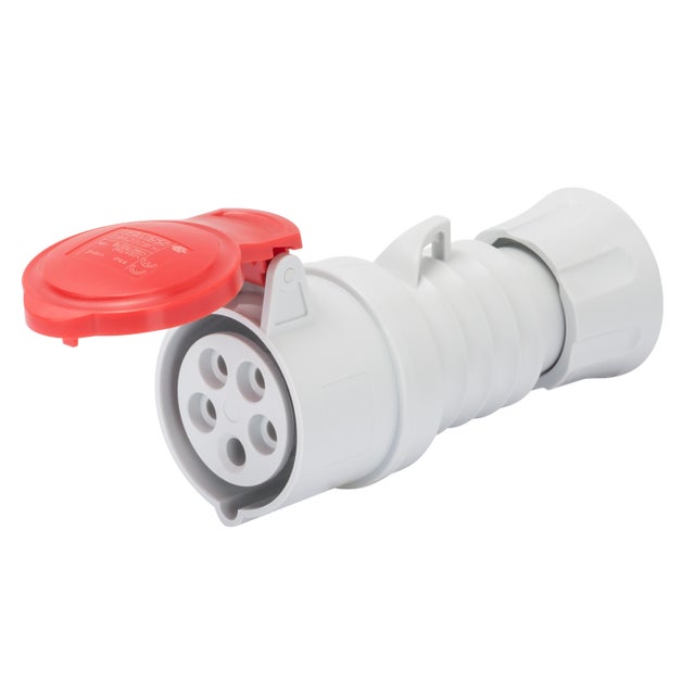 Prise mobile droite rouge câblage rapide 32A/400V - 3P+N+T - IP44/IP54 - GEWISS - GW62020FH