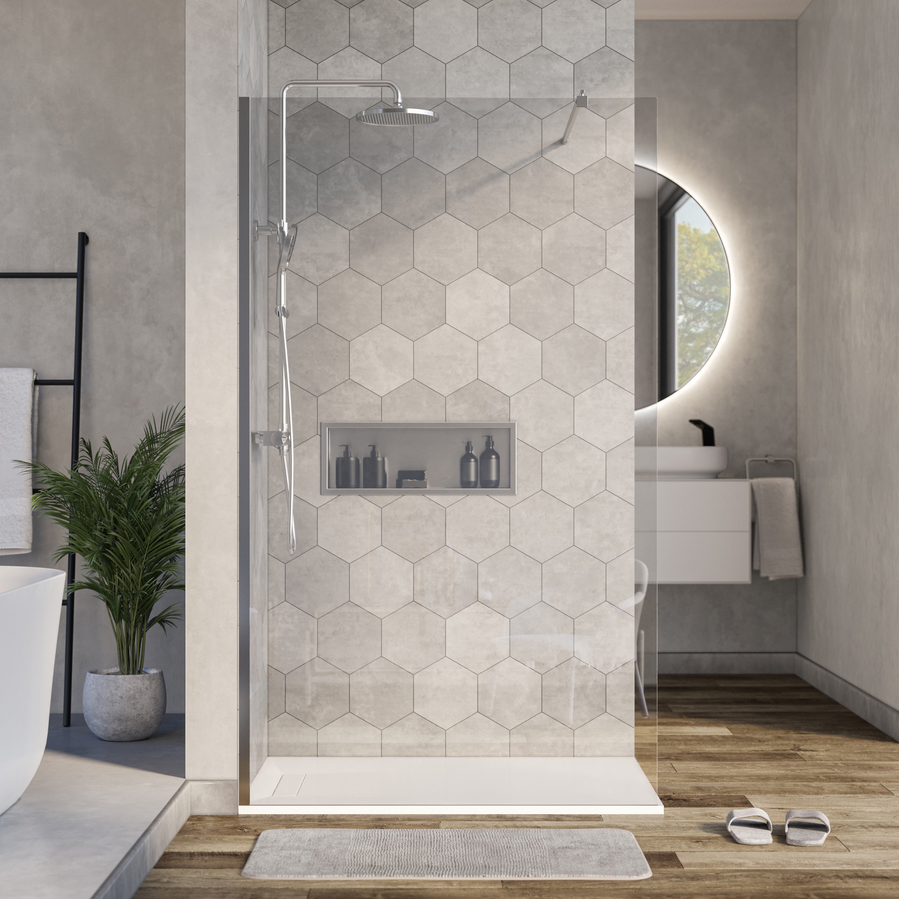 Bernstein Ścianka prysznicowa 110 cm Walk-In EX101 szkło przezroczyste 10 mm - 2
