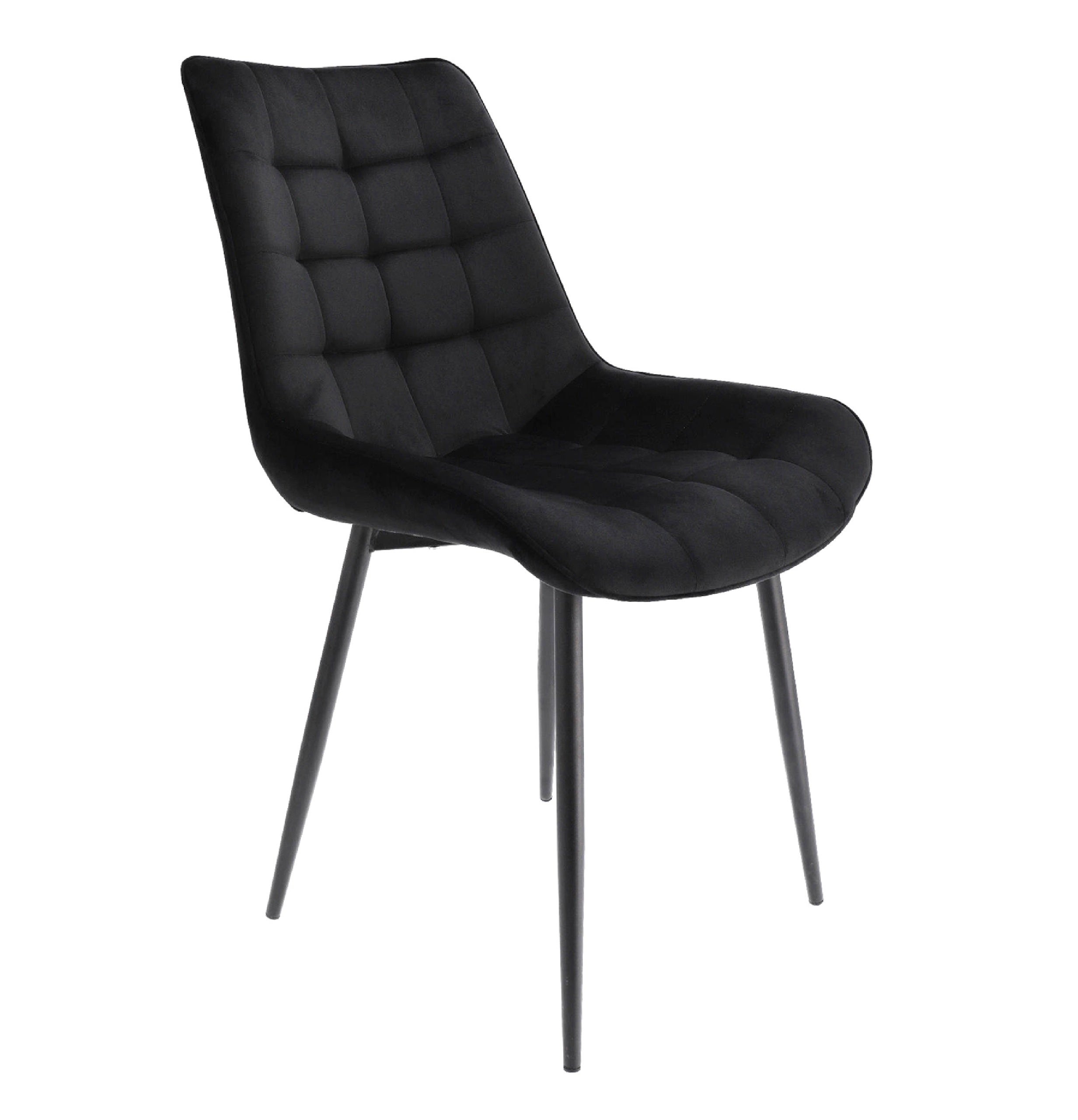 Krzesło tapicerowane Jumi Misty welurowe do domu hotelu czarne 1szt