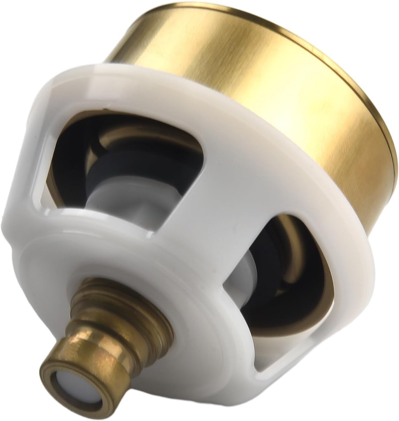 Bouton Doré Poussoir Chasse d'Eau – Rechange WC, Finition Or Brossé pour Réservoir à Câble Caché - 2