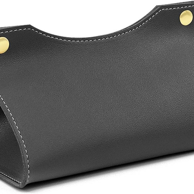 Skórzane pudełko na chusteczki, dozowniki chusteczek, uchwyt na serwetki, pudełko na chusteczki w stylu nordyckim (czarne)