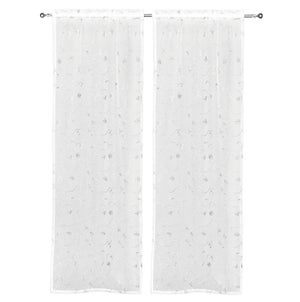 Coppia Tende Shabby Chic Margherita - Tessuto Semitrasparente 60x240 Cm, Color Tortora, Per Finestre E Porte - Foto 8