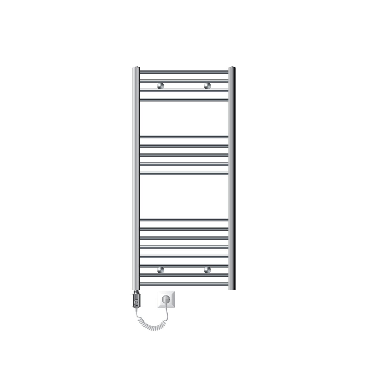 Radiateur Sèche-serviettes électrique LuxeBath Sahara - 600x800 Mm, Blanc, 300W, Thermostat Digital Avec Minuterie - Installation Murale Facile