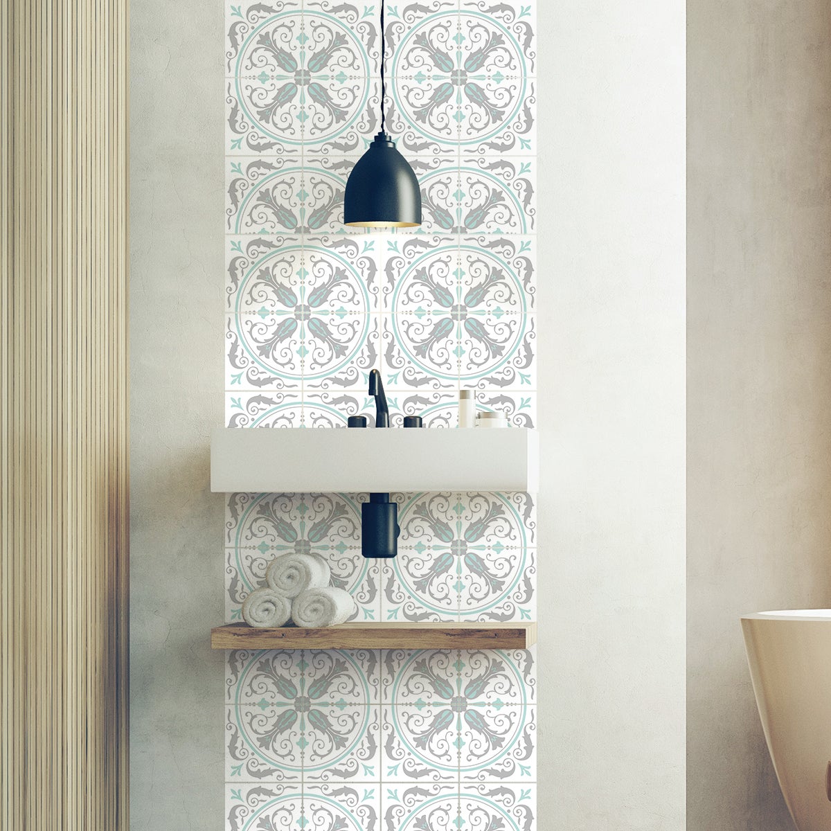 24 adesivi piastrelle di cemento azulejos Constanza - Sticker adesivo - adesivi murali - 24stickers15x15cm - 5