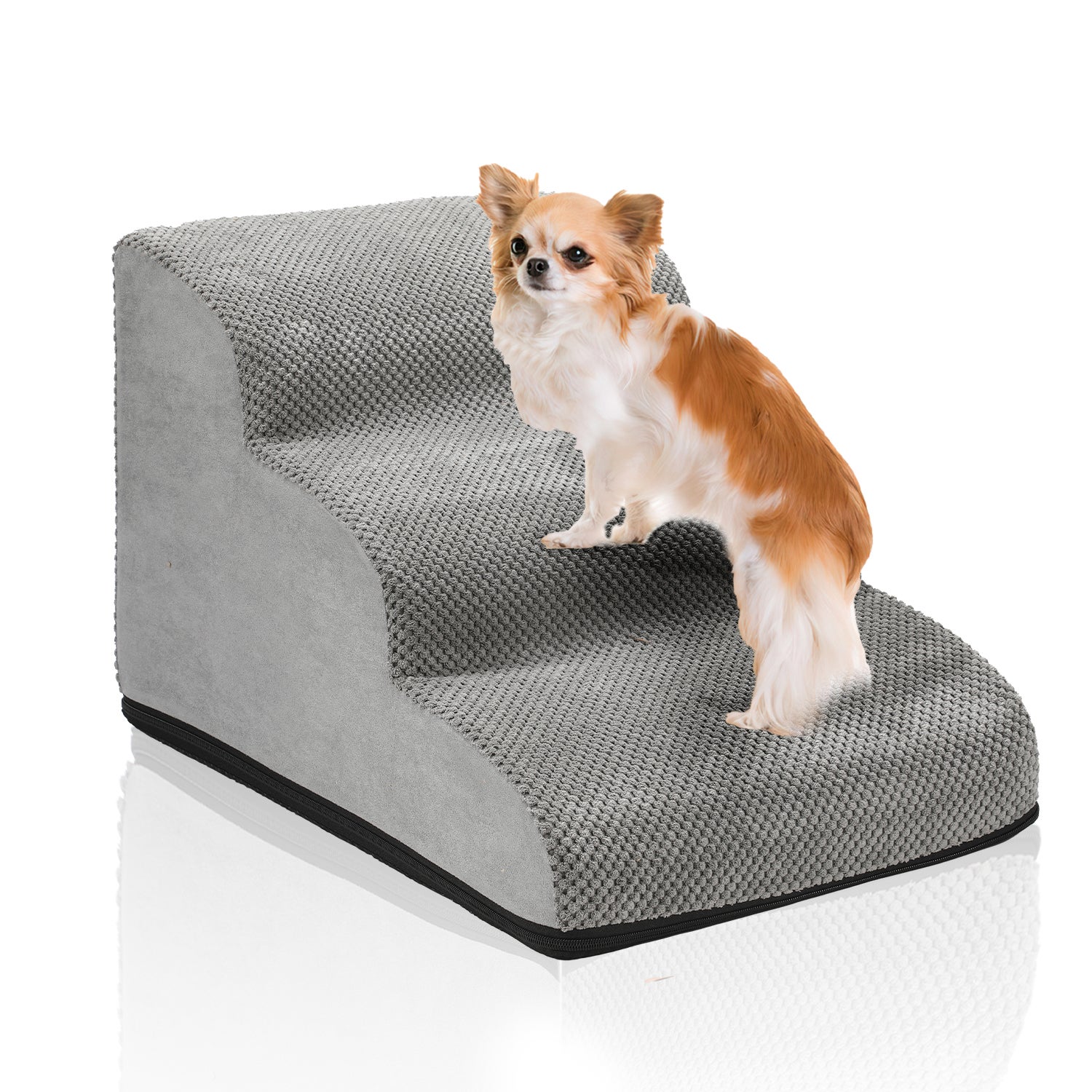 Marchepied 3 Niveaux Pour Chien/Chat - Antidérapant, Housse Lavable, Pour Canapé/Lit (40x30 Cm)