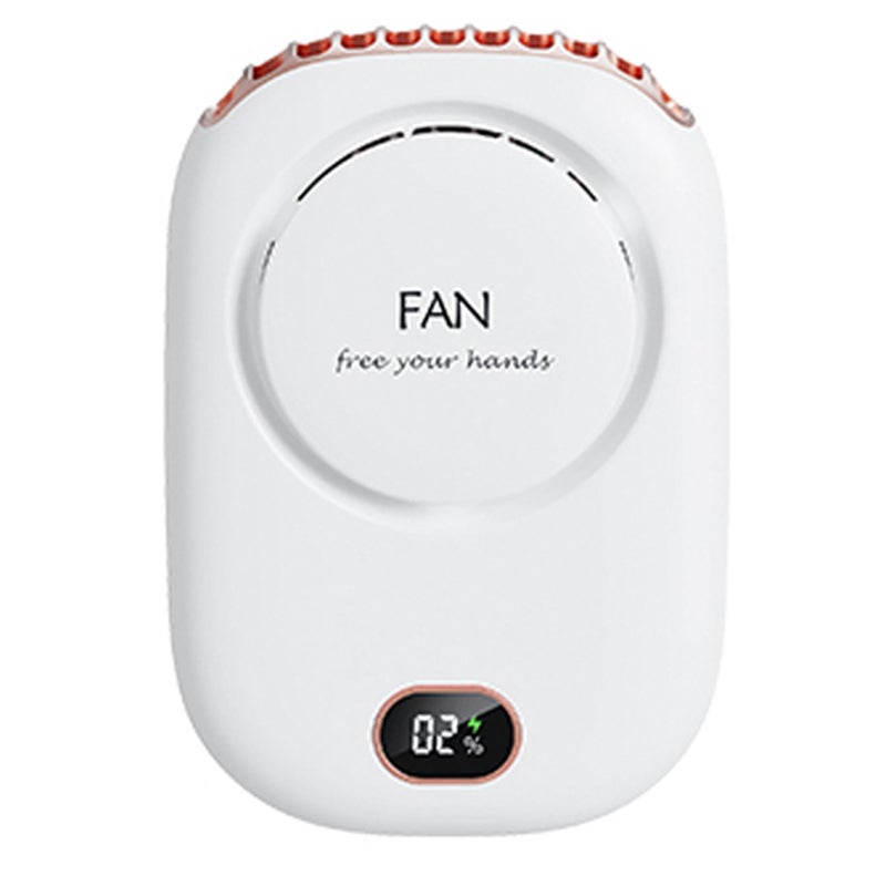 Mini przenośny wentylator na szyję, cienki, wentylator na szyję ładowany przez USB, cichy, 3 prędkości, do biura/domu/na zewnątrz/podróże - biały