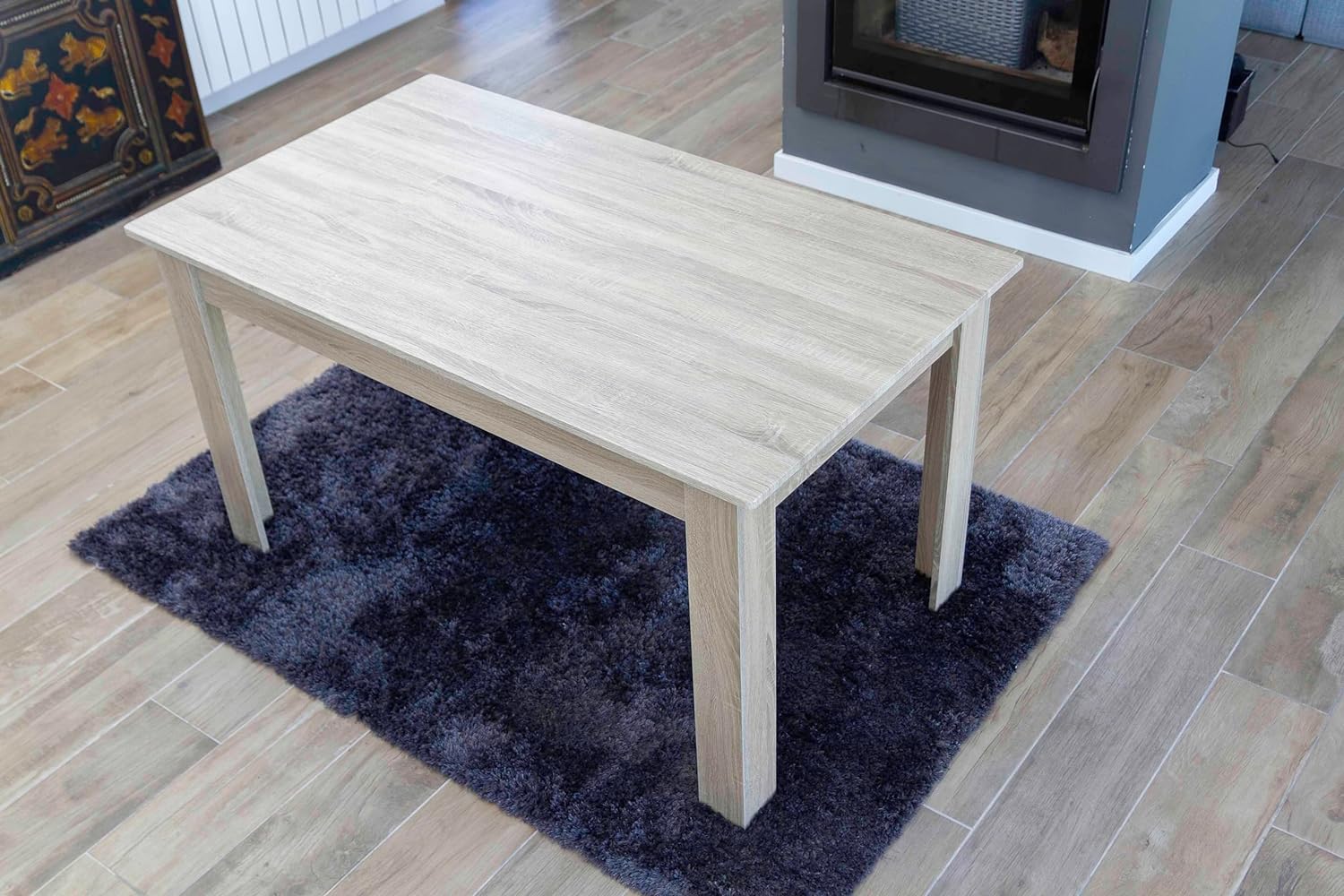 Mesa de comedor Aitana forma rectangular taupe 79x140x80 cm - 5