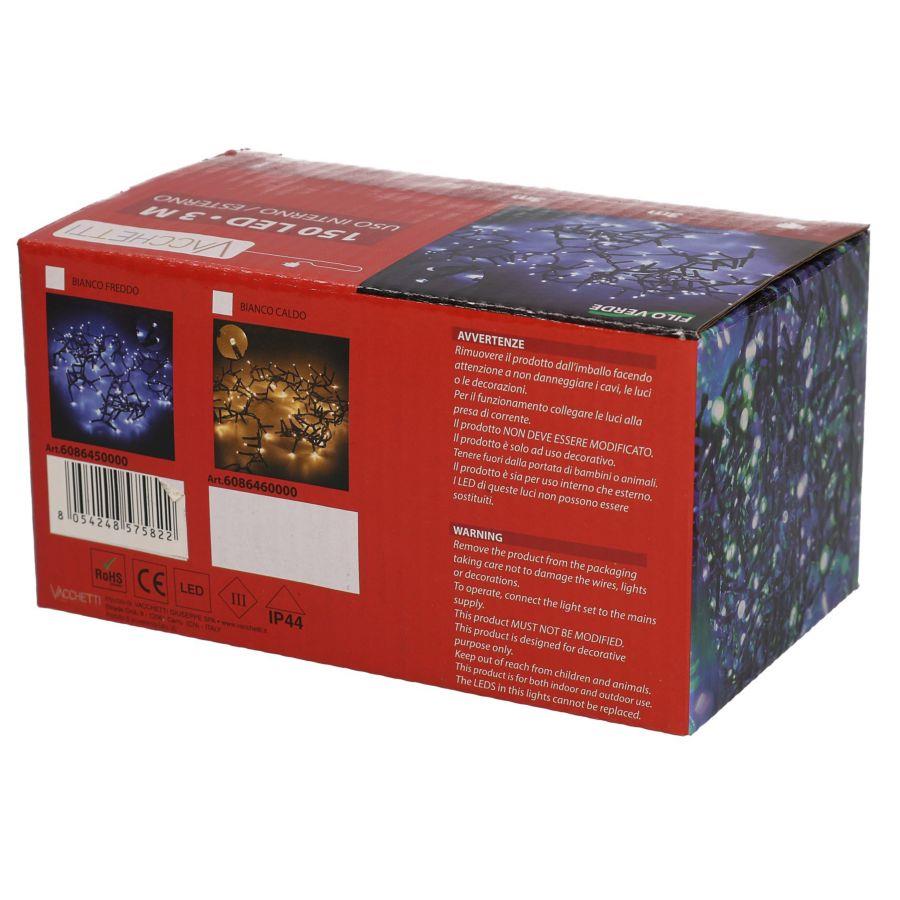 Fil lumineux 150 LED blanc froid fixe cm300 al. usage externe fixe - 5