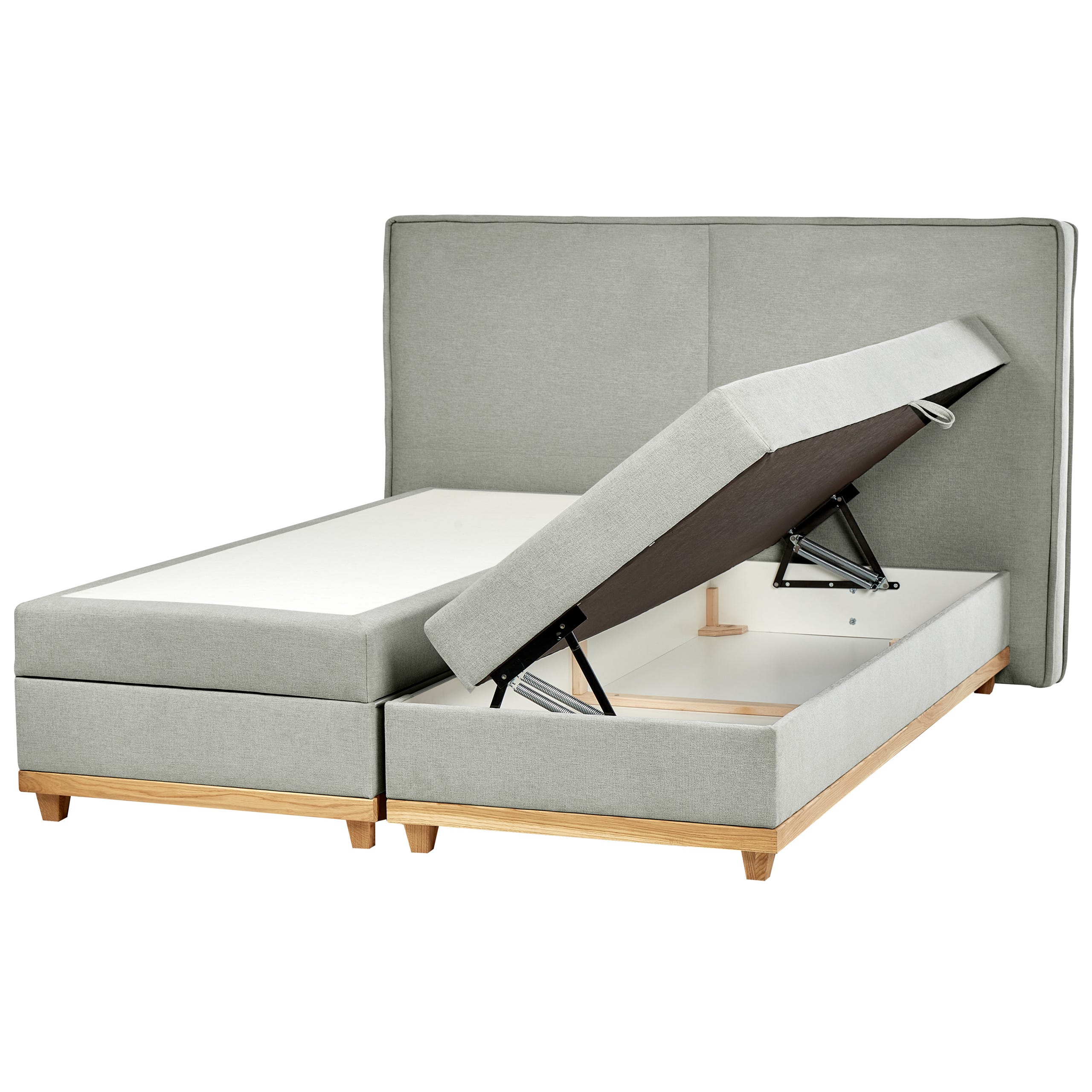 Lit Boxspring Tissu DYNASTY 160 x 200 cm Gris clair | Leroy Merlin