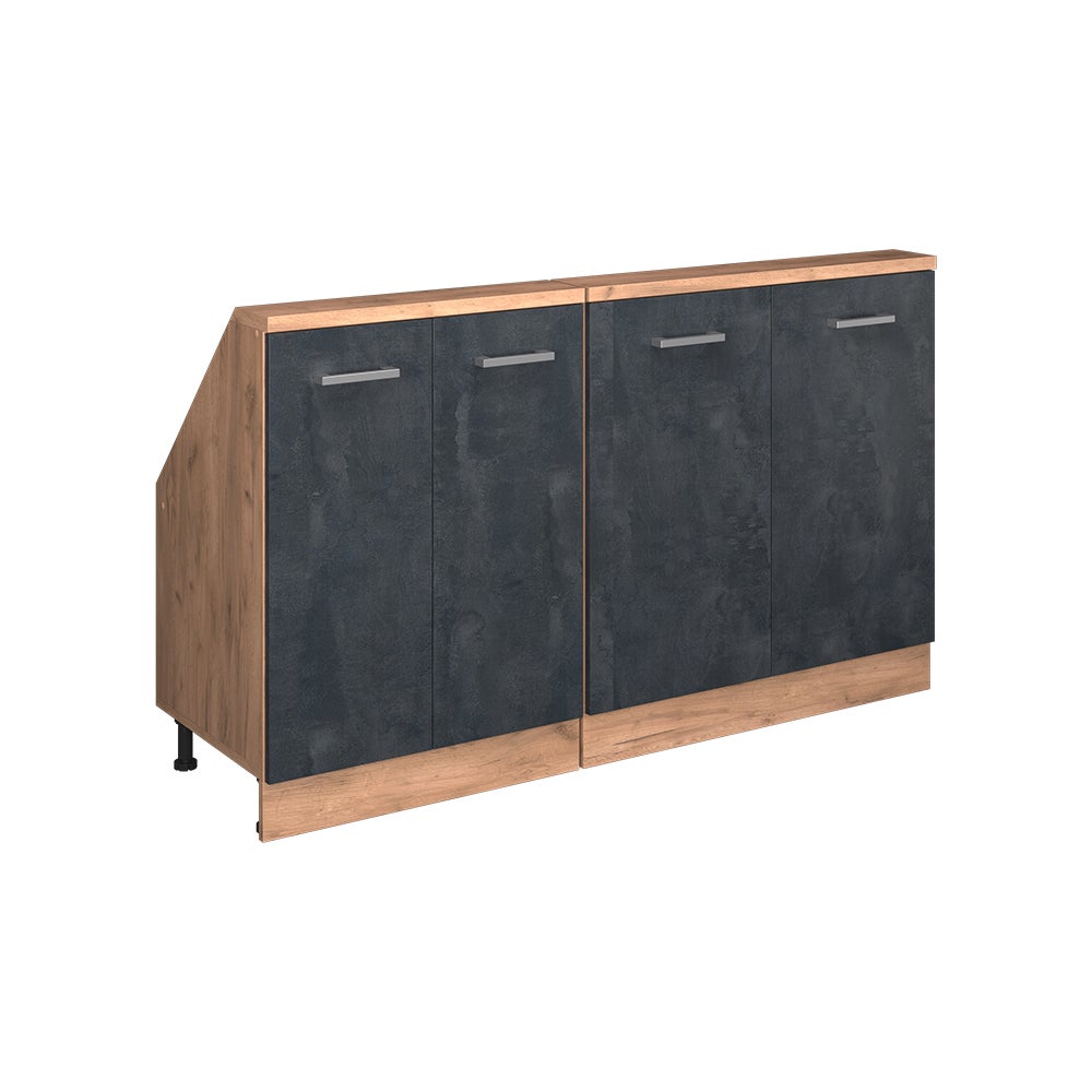 Vicco Szafka kuchenna na dach skośny R-Line, Czarny beton, 140 cm Zestaw 2 sztuk