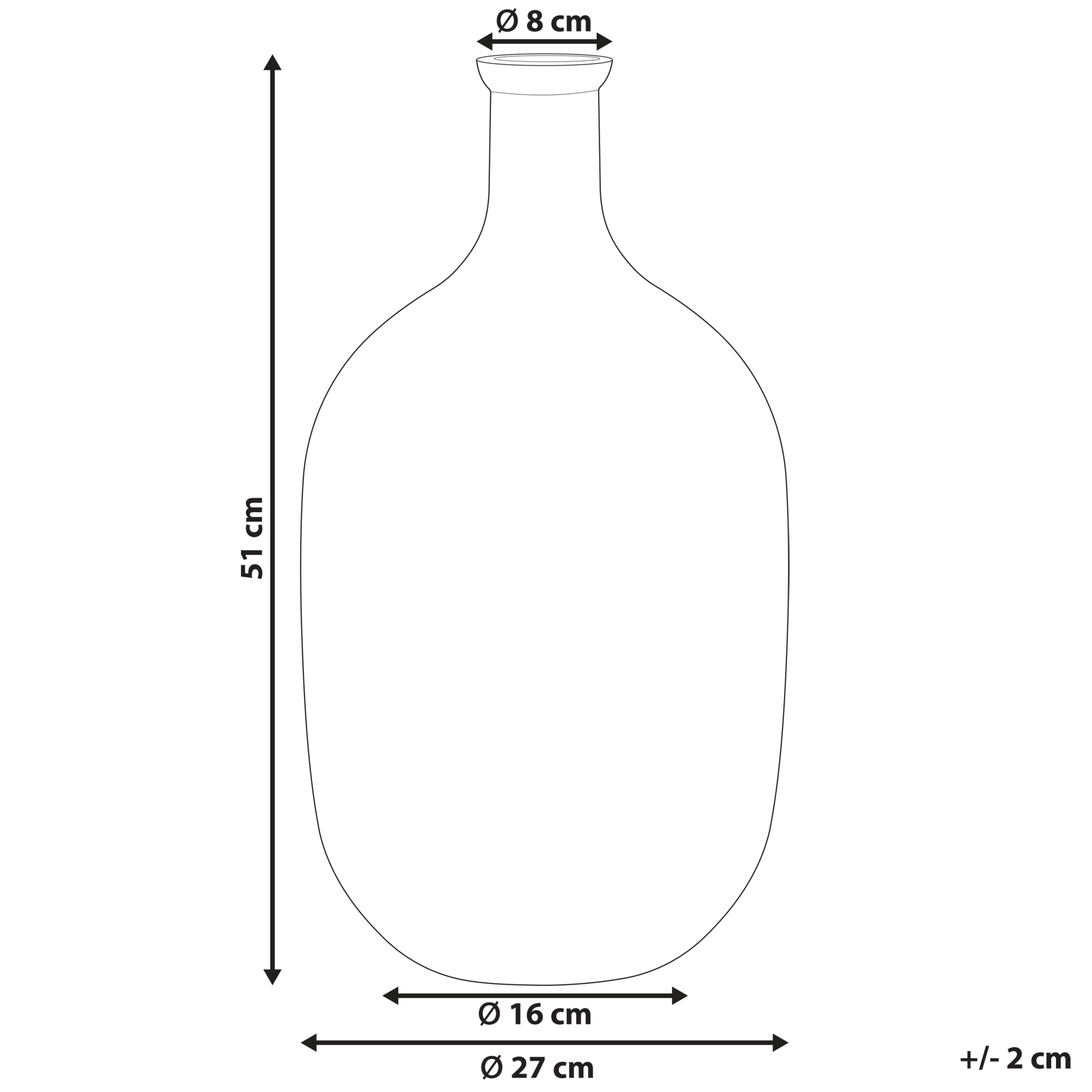 Vaso decorativo DALCHINI Vetro 51 cm Marrone dorato - 3