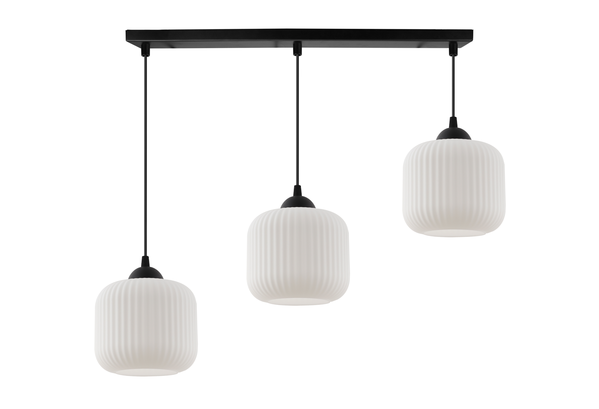 Lampa sufitowa wisząca Riffle loft 3xE27 klosz walec czarny/biały Light Home LH
