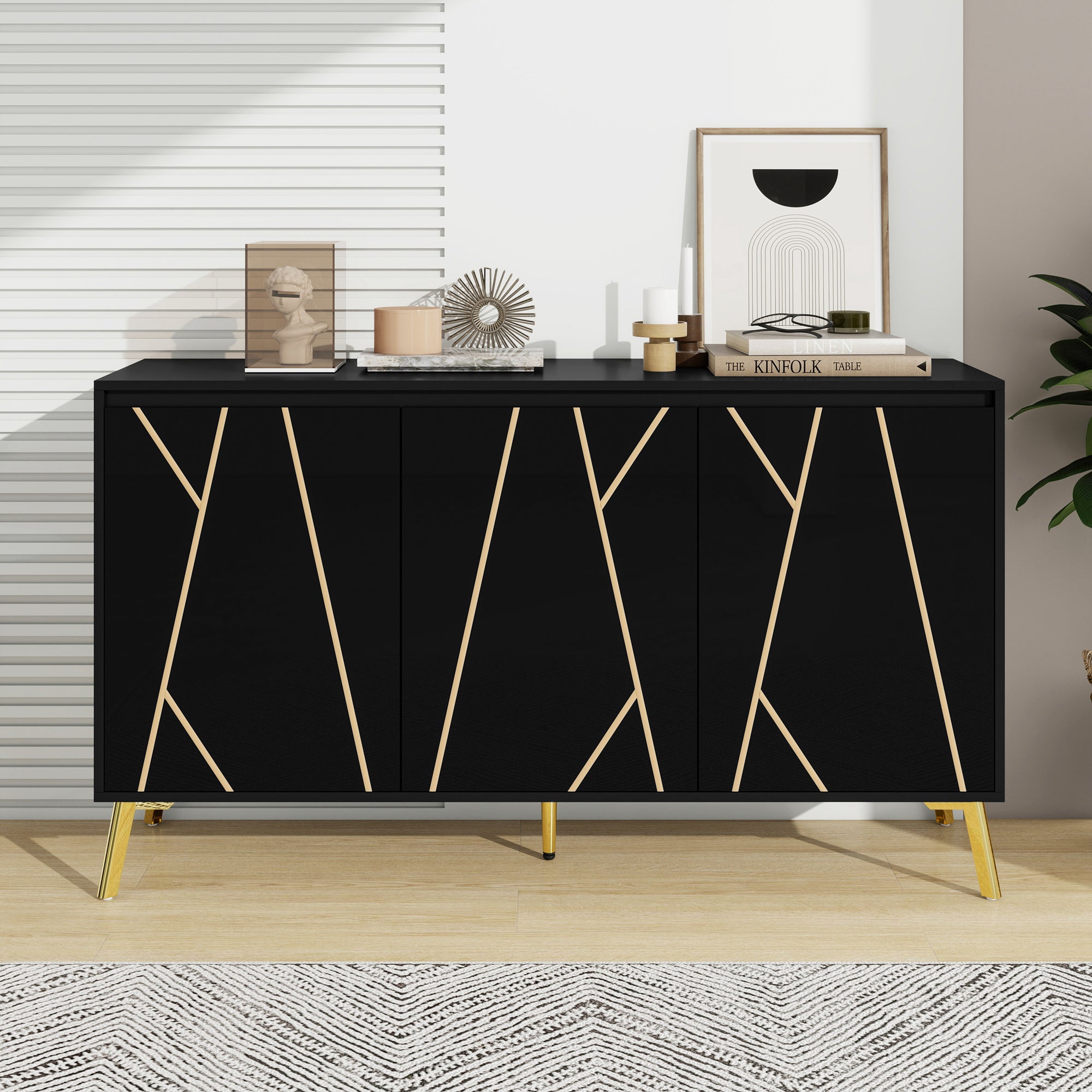 Buffet, 3 portes, sans tirettes, pour salle à manger, salon, cuisine ...