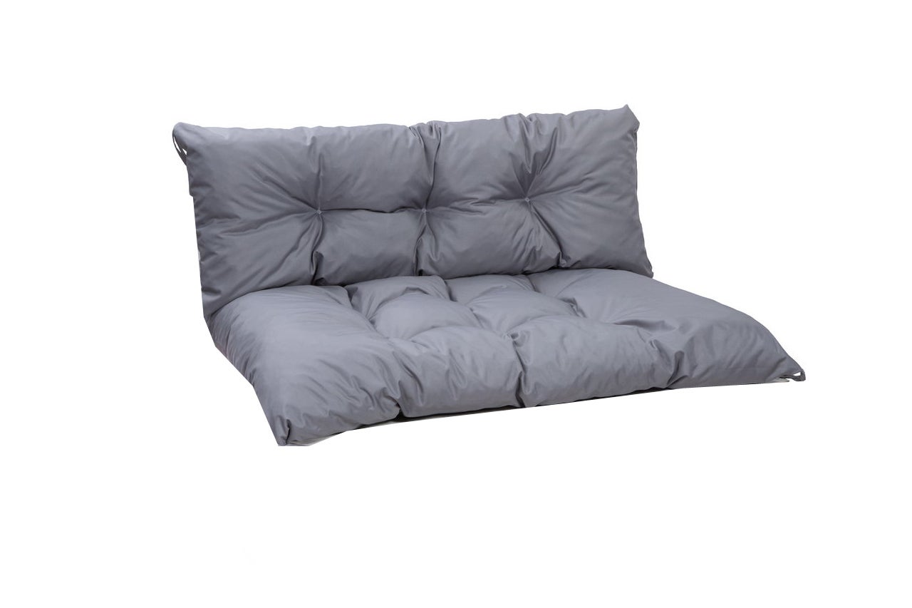 Set Coussins pour palettes 120x50 Assise-Dossier 120x50cm Gris, coussins canapé extérieur/ matelas de palettes/ coussin de jardin avec dossier - 2