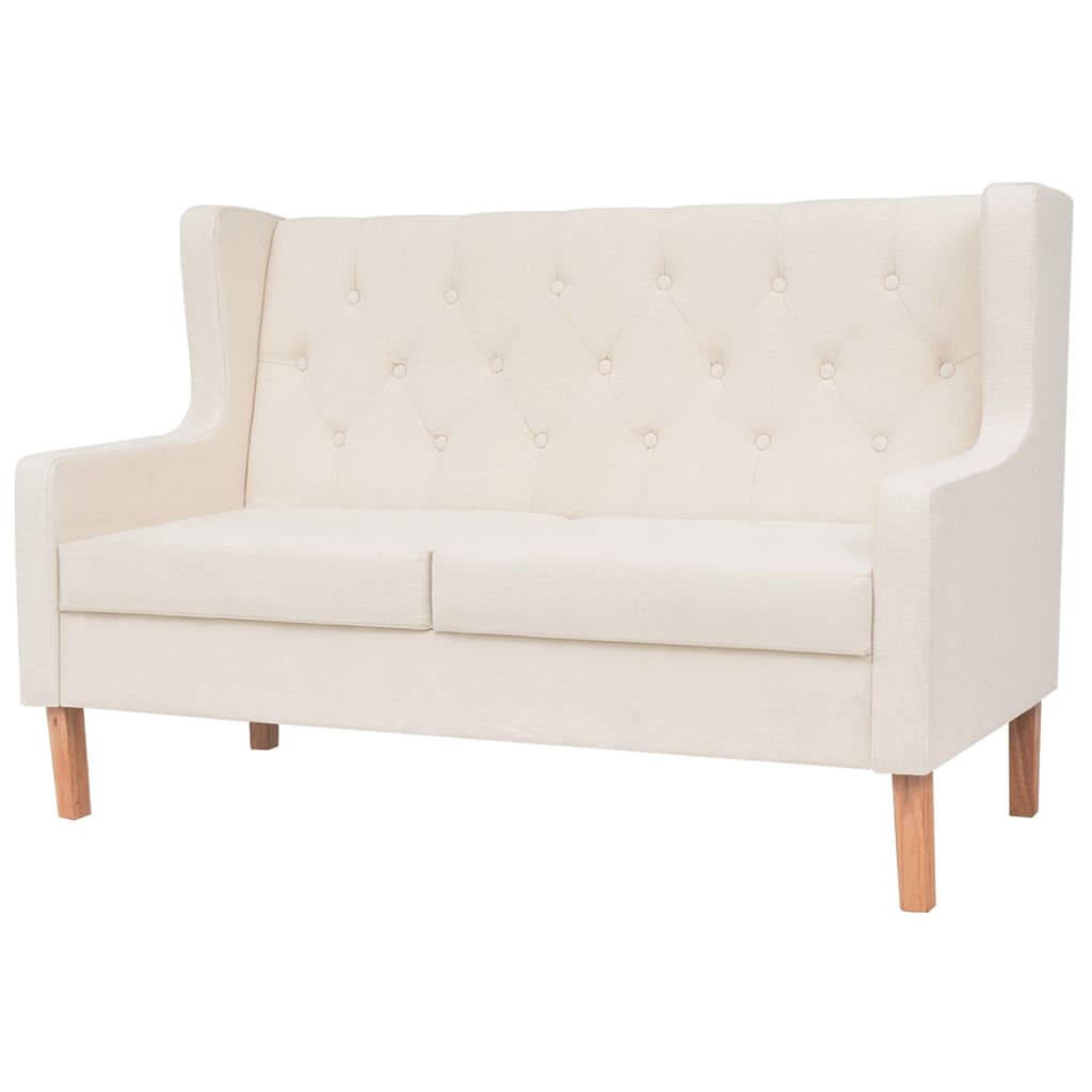 Vidaxl Sofá De 2 Plazas Tela Blanco/Crema , Leroy Merlin