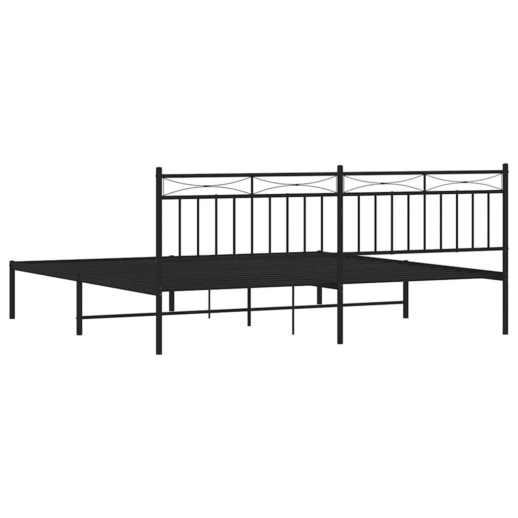 Estructura cama sin colchón con cabecero metal negro 193x203 cm vidaXL - 8