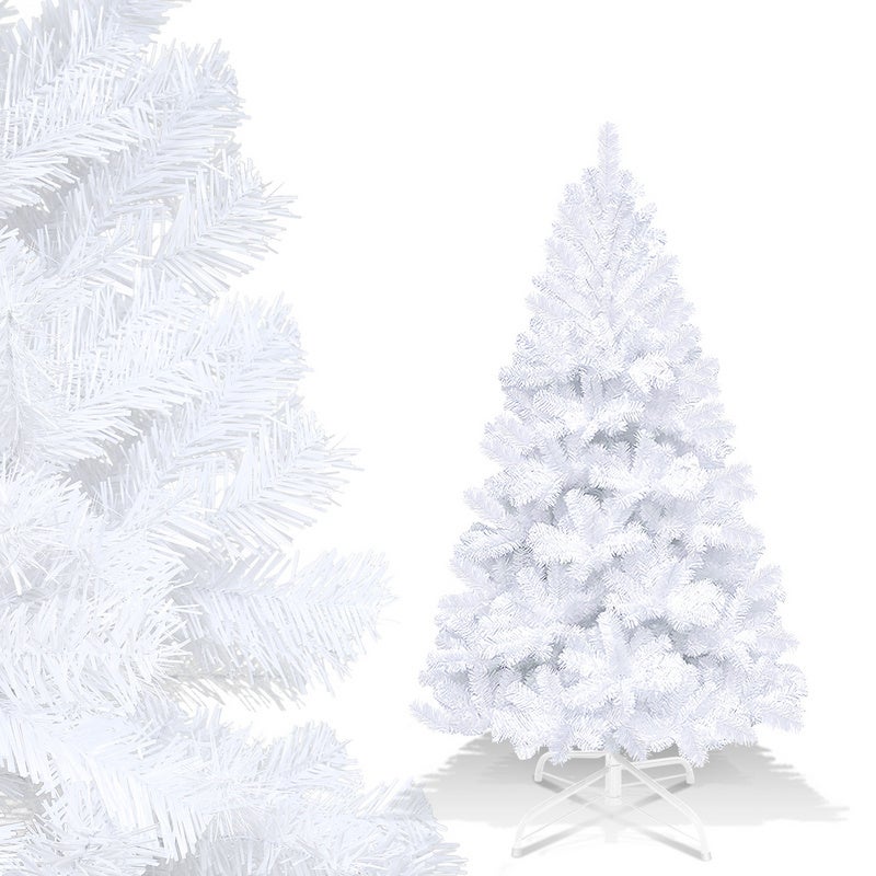 Sapin De Noël Artificiel 150 Cm Étroite (Pencil Tree) - 350 Branches PVC, Base Métallique, Facile à Assembler