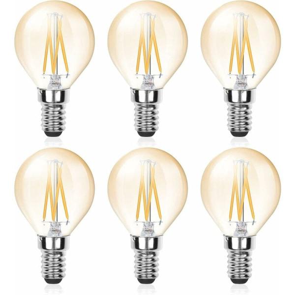 Bombilla led g45 de filamento e14, 4w (equivalente a 40w), 220v 380lm, paquete de 6