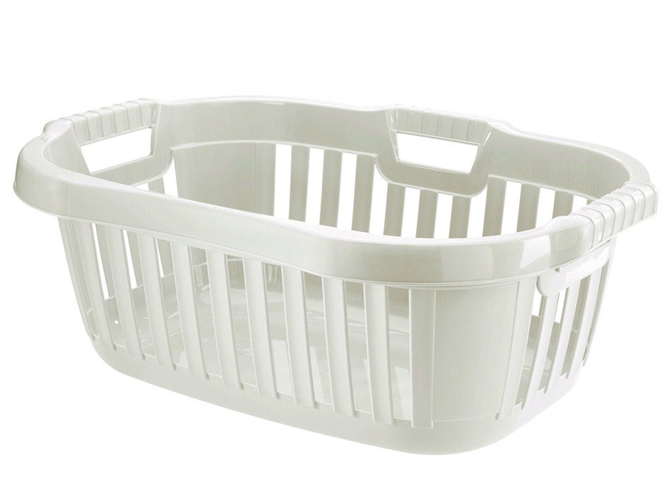 Panier à Linge Rectangulaire 48L Blanc - Fabriqué En France - 63x43.5x26 Cm - Pour Buanderie Ou Salle De Bain