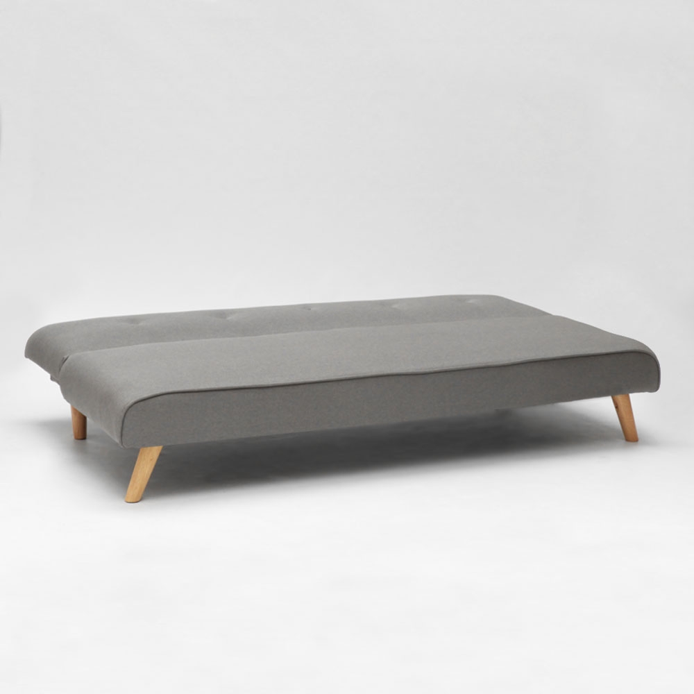 Divano letto in tessuto 2 posti per salotto e soggiorno design Larimar - Grigio - 3