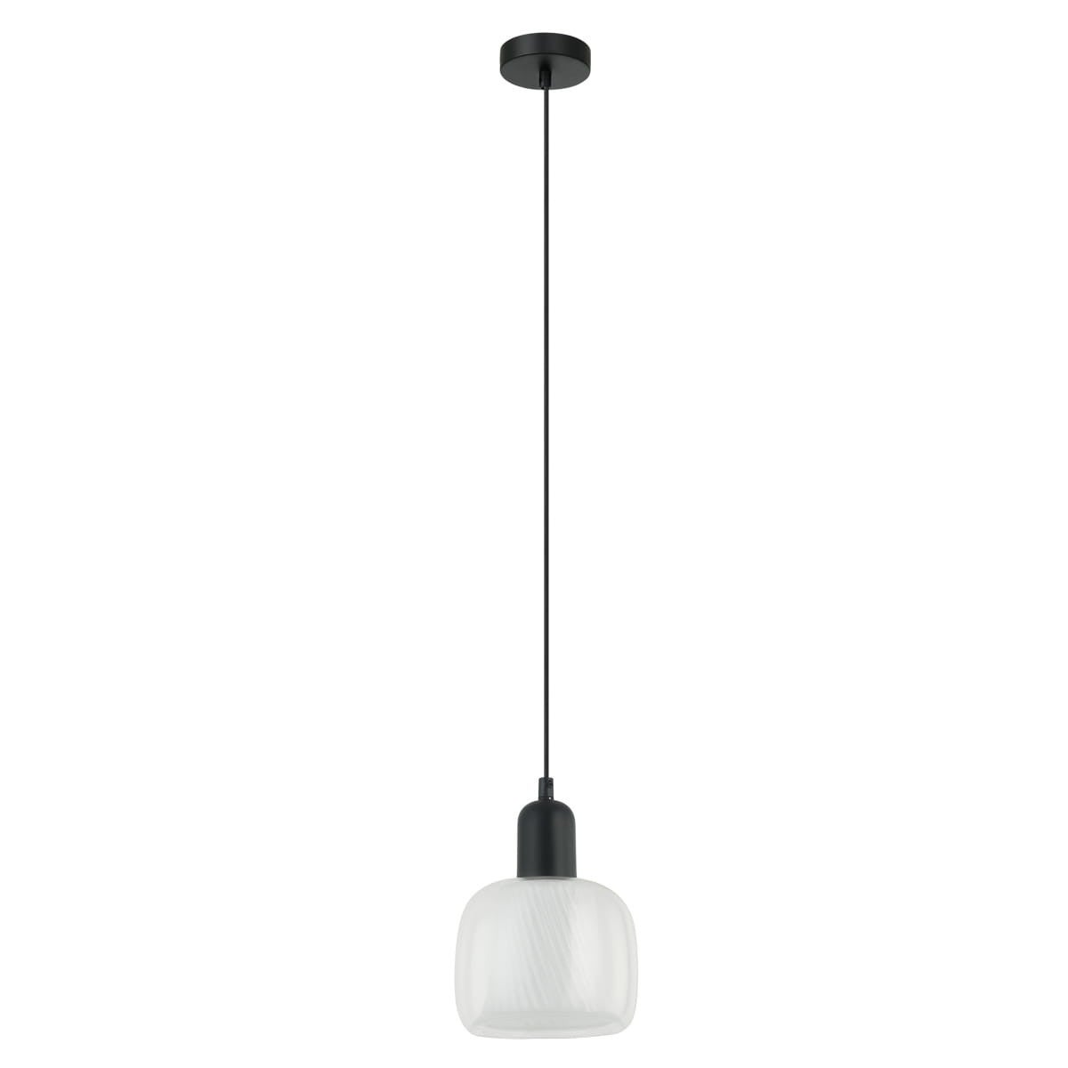 Lampa wisząca Lamezia czarno-biała 1xE27x40W szkło wym:96x16x16cm IP20 Italux