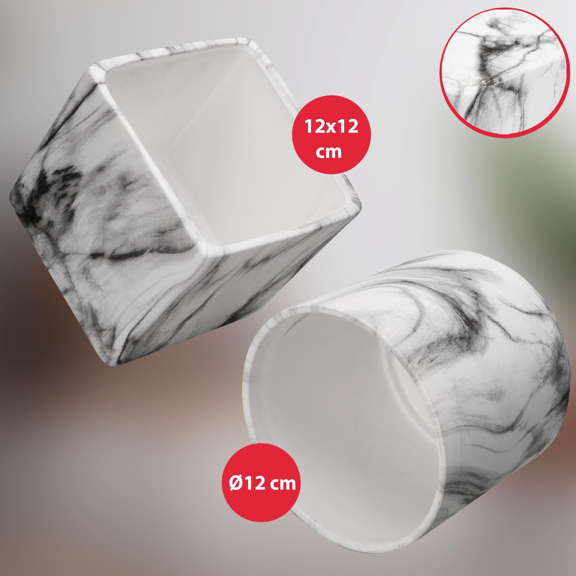Doniczka ceramiczna marmurowa okrągła na kwiaty 12 cm - KOTARBAU - 9