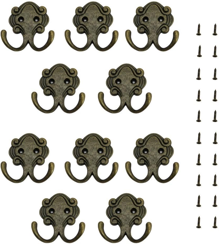 Wieszaki na ubrania, wieszaki ścienne retro ze śrubami, wieszaki na ubrania, wieszaki do szaf, zabytkowe antyczne wieszaki ze stopu cynku na ubrania,