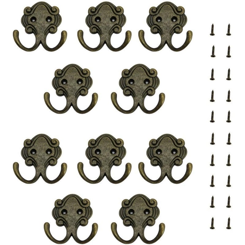 Wieszaki na ubrania, wieszaki ścienne retro ze śrubami, wieszaki na ubrania, wieszaki do szaf, zabytkowe antyczne wieszaki ze stopu cynku na ubrania,