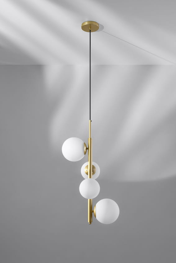 Lampa wisząca Cordel mosiądz-biała 4xG9x28W wym: 120 x 32 x 28 cm szkło Candellux - 2