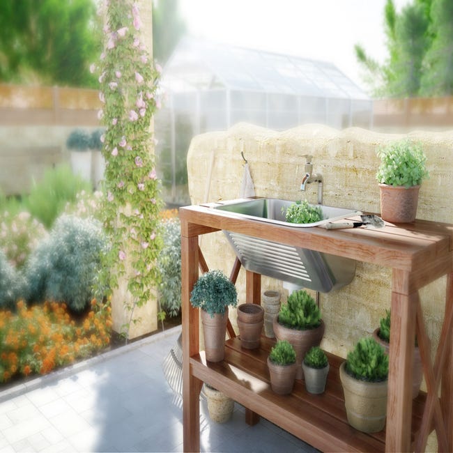 Robinet Mural Extérieur En Acier Inoxydable 304 - Longueur 200 Mm, Sortie 1/2", Pour Jardin, Eau Froide