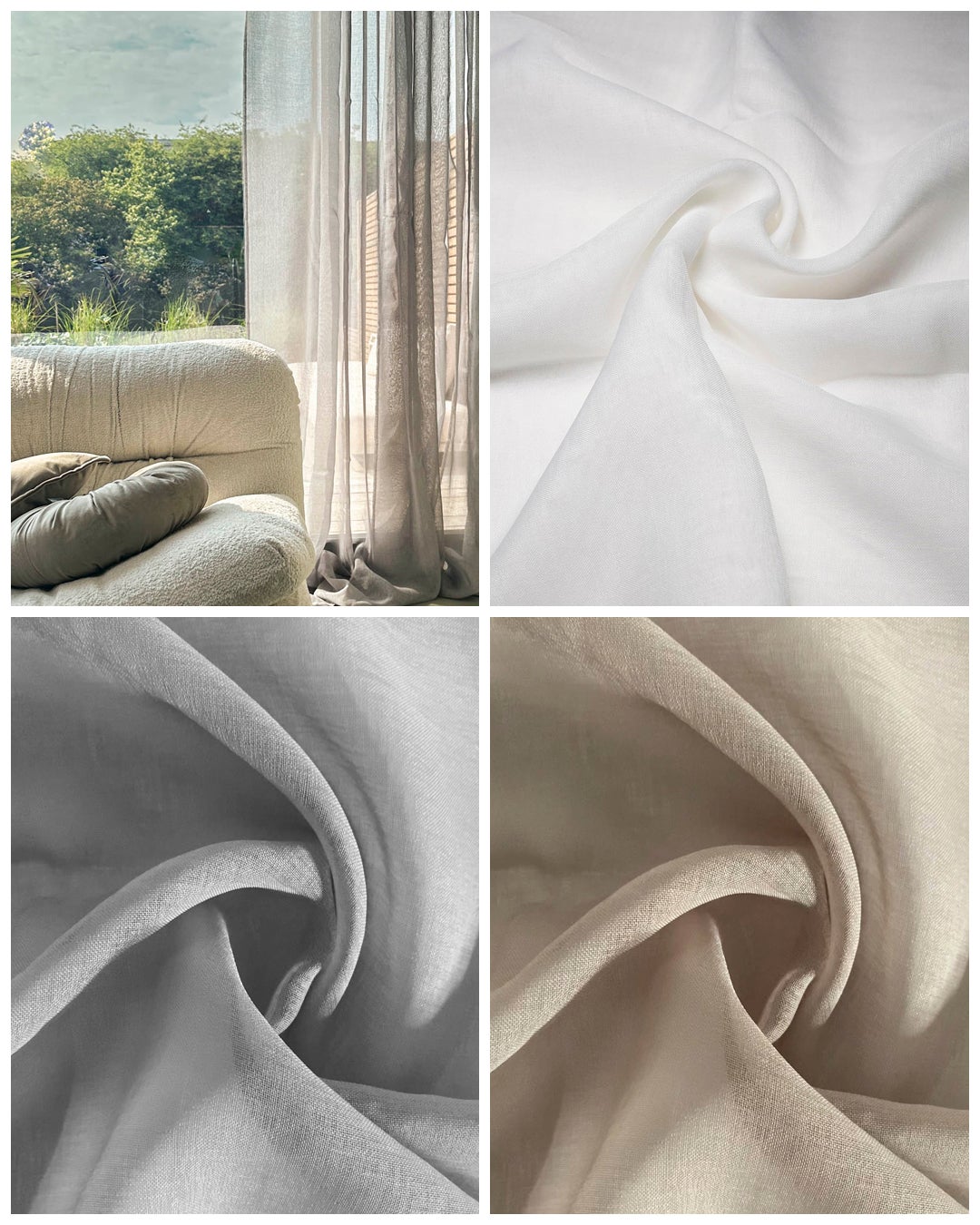 Rideau voilage transparent à galon fronceur - 140x270cm - Sable - HOOMstyle - 8
