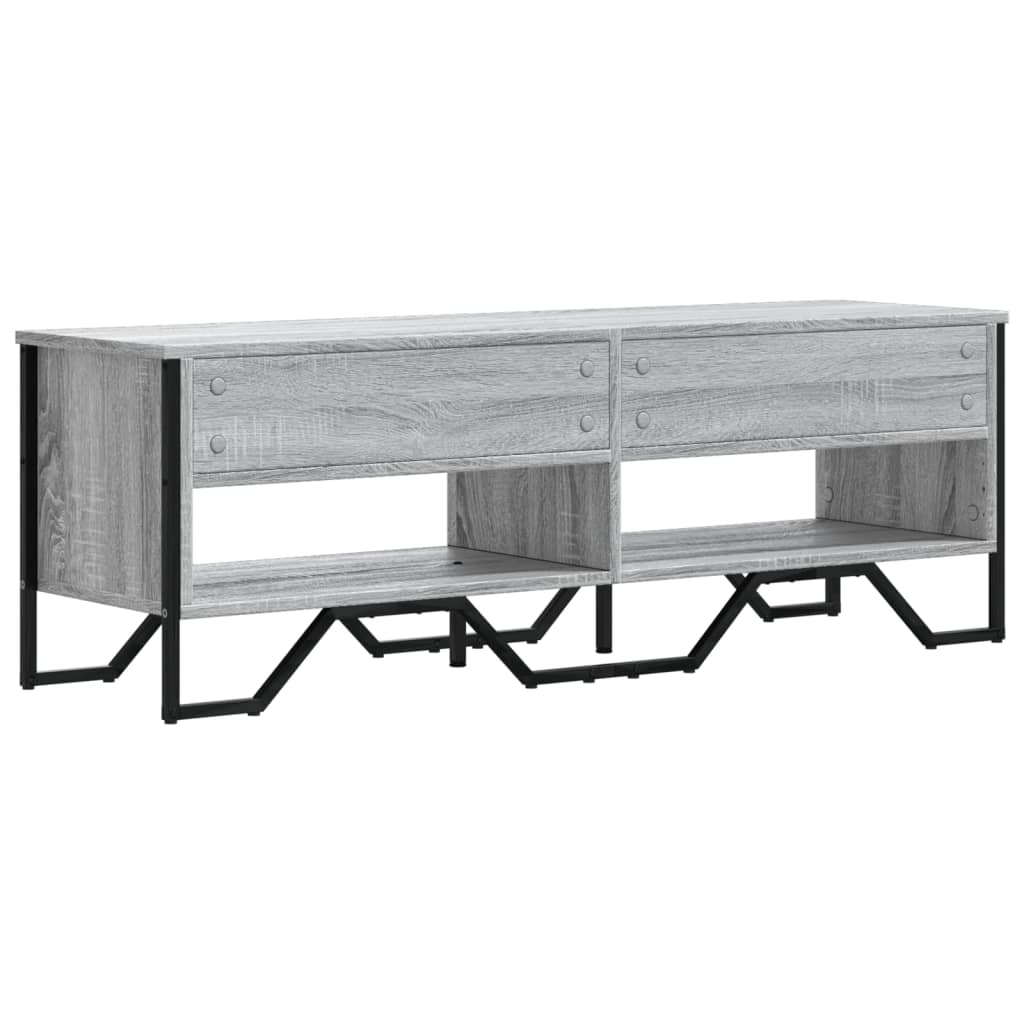 Meuble TV sonoma gris 122x34x41 cm bois d'ingénierie - 6