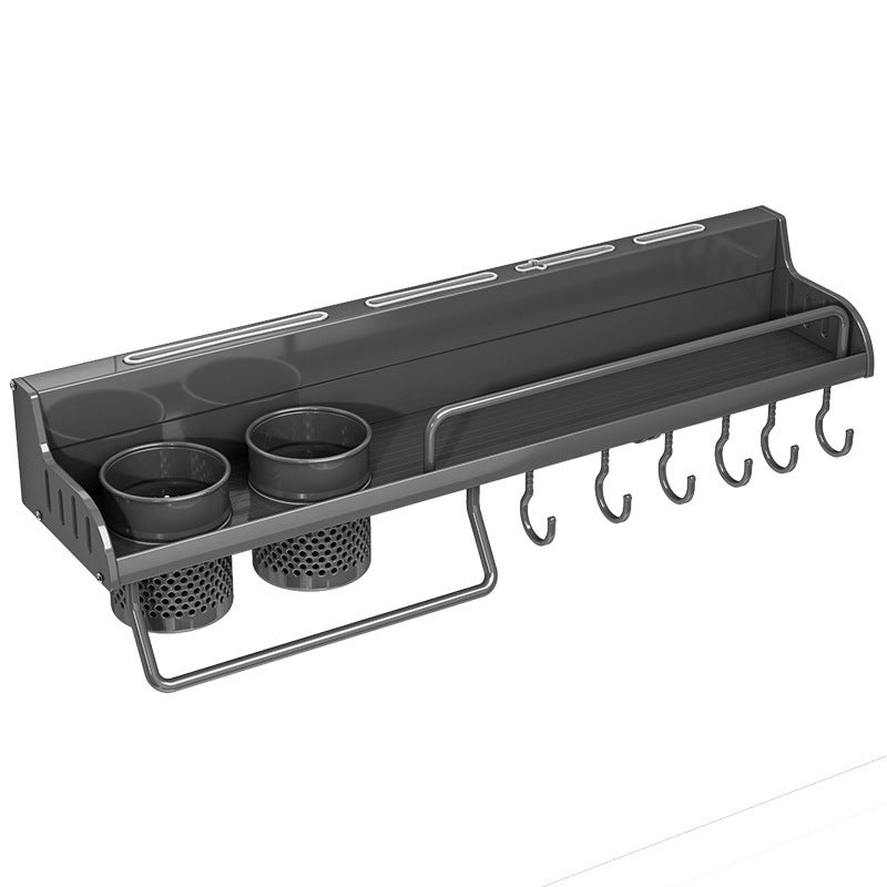 Estante de pared multifuncional para el hogar, estante de almacenamiento para especias, estante de cocina sin taladro con 2 tazas 50cm - 5