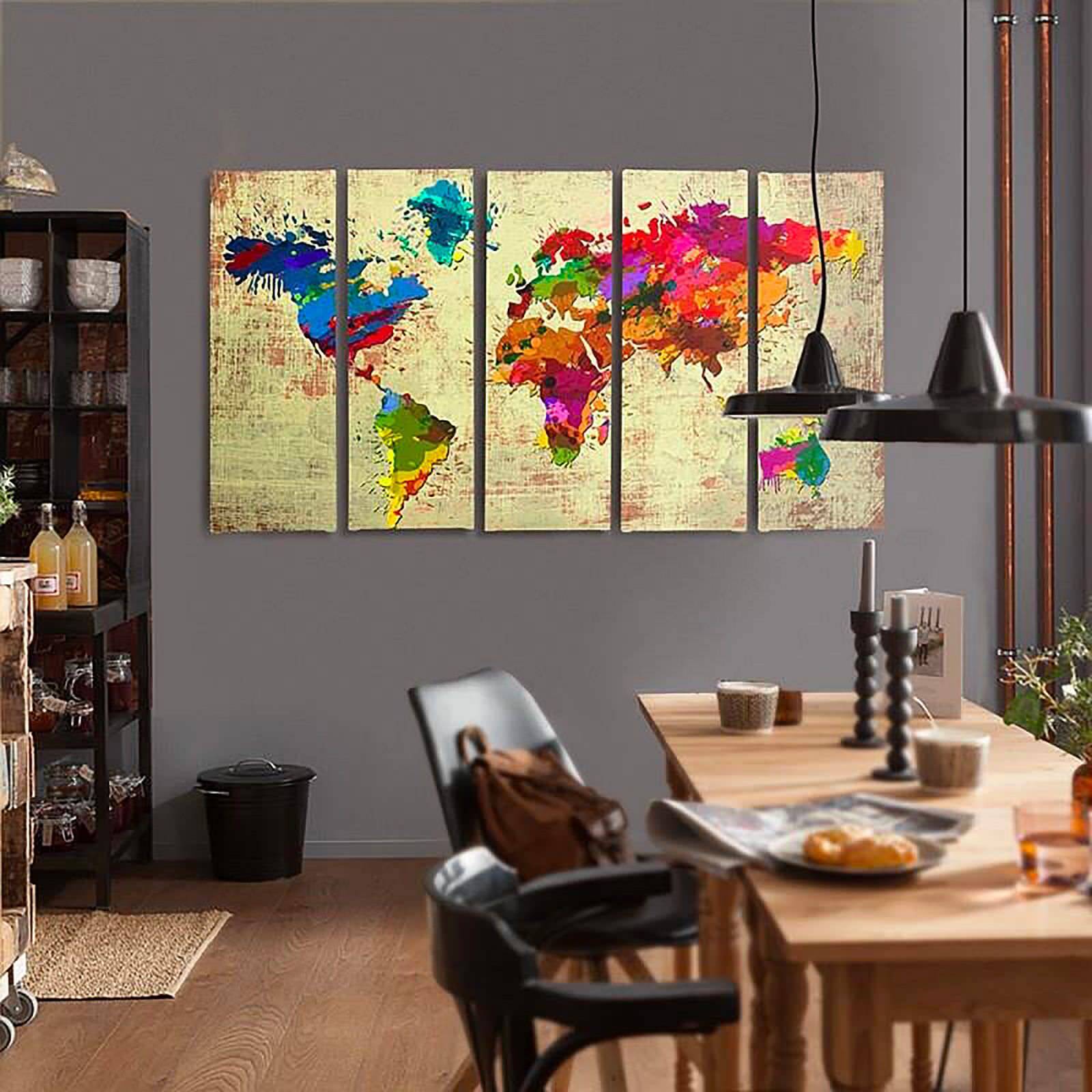 Tableau couleur carte du monde 2 - 200 x 100 cm - 4