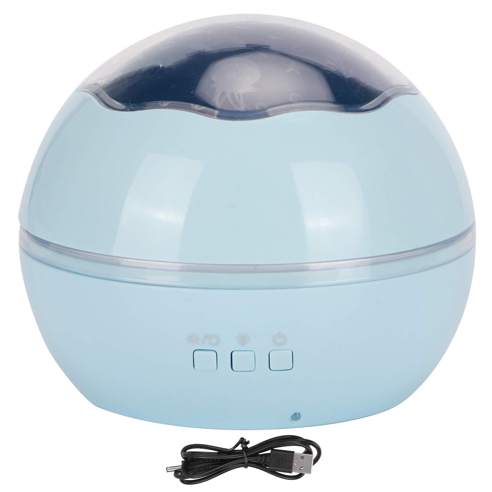 Lámpara de proyección romántica con luz nocturna led, 8 modos de color, decoración de dormitorio, funciona con pilas por usb (azul)