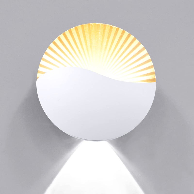 Wodoodporna aluminiowa lampa ścienna LED IP65 do wnętrz / na zewnątrz, luksusowa lampa ścienna w kształcie księżyca, białe światło