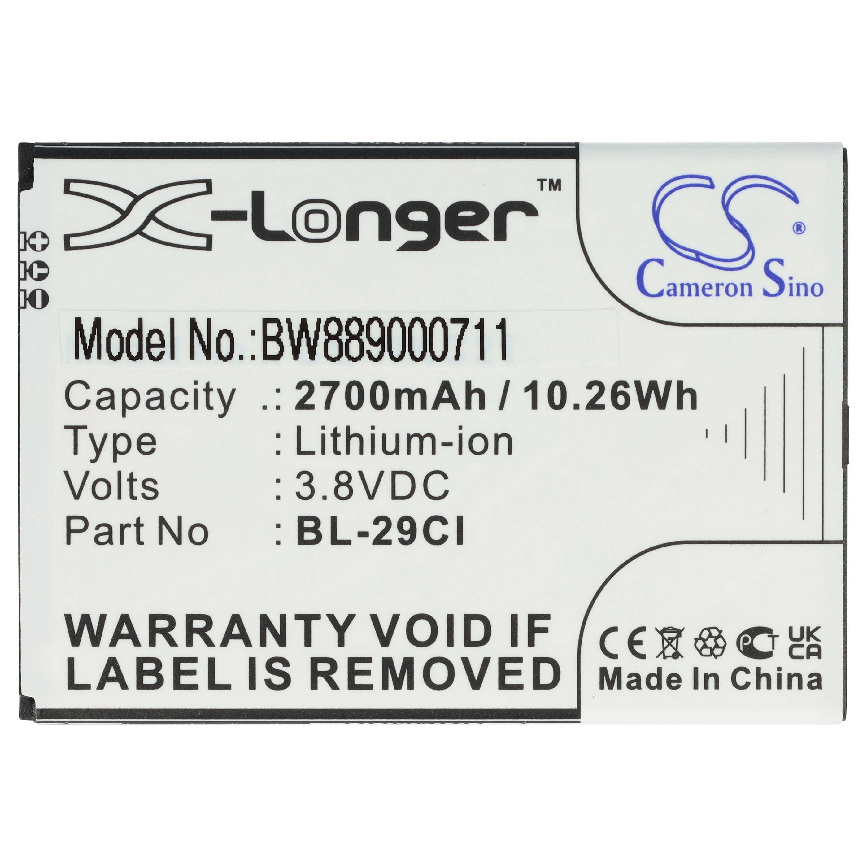 Batteria sostituisce Nokia BL-29CL BL-29CI 2700mAh Batteria sostituisce Nokia BL-29CL BL-29CI 2700mAh