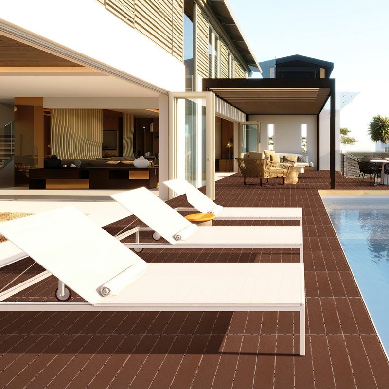 Lot de 33 dalles de terrasse 3 m², 30 x 30 cm, dalles en plastique, Dalles clipsables Marron - 9