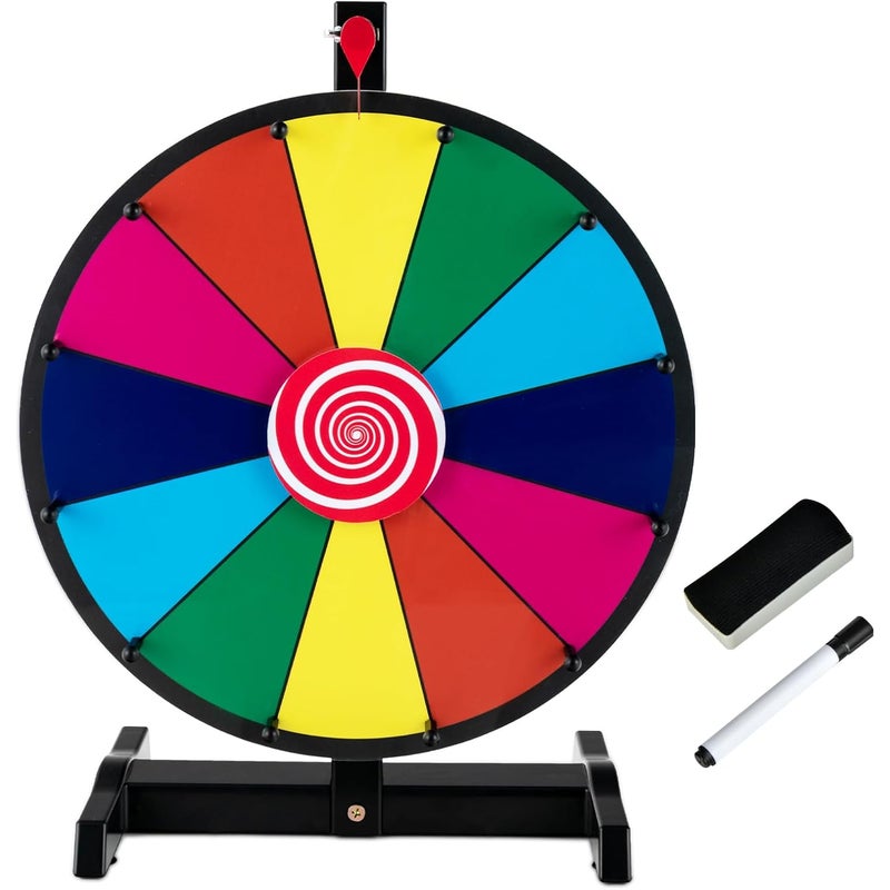 Koło Fortuny Φ38 cm, 12 Miejsc, z Możliwością Personalizacji, Koło do Gry z Gumką do Wymazywania, na Imprezy, Urodziny (15"-38 cm)