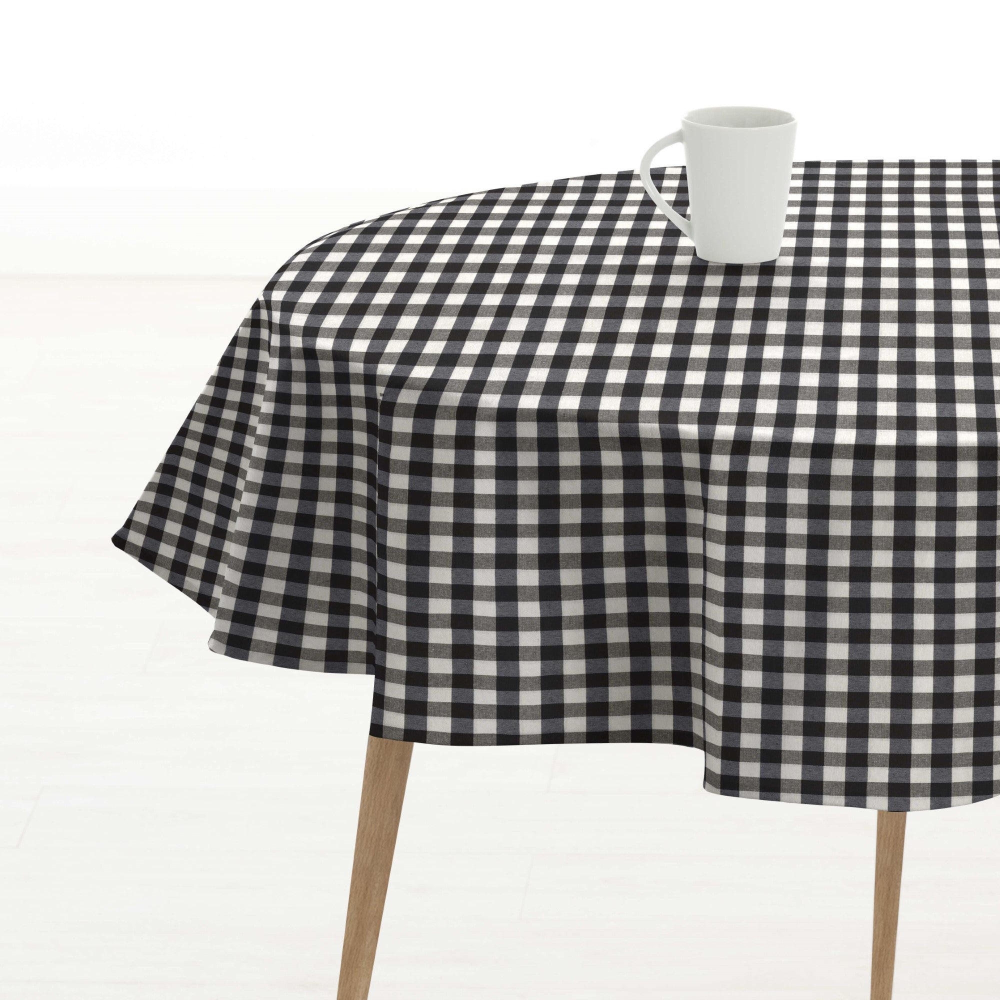 Tovaglia Rotonda In Vinile A Quadri 150 Cm - Sorfey, Con Fodera In Flanella, Antiscivolo, Per Esterni E Picnic - 2