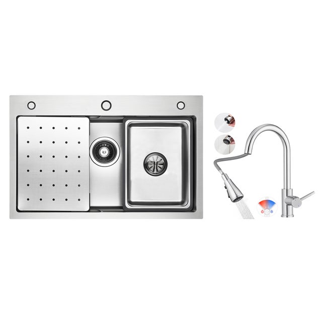 Evier inox 1 bac ROCK 100 x 50 cm inox lisse - Evier